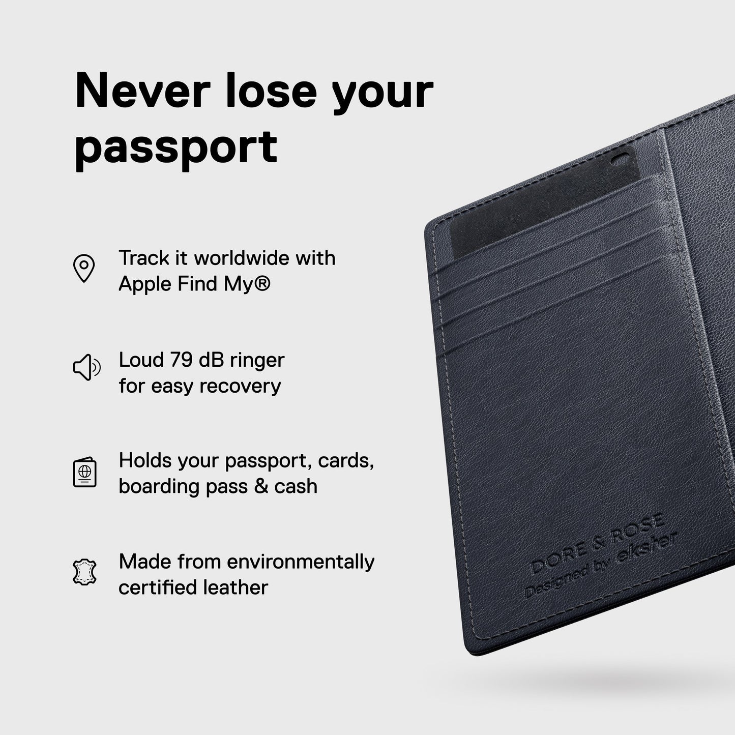 Trackable Passport Wallet Ekster x Dore & Rose